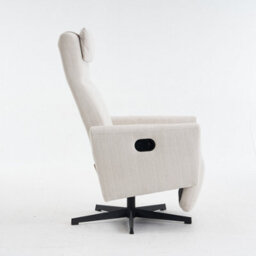 Matteo Chenille Fabric Recliner Chair With Padded Seat & Footrest - Beige - thumbnail 5