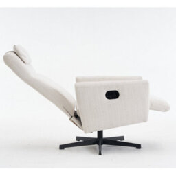 Matteo Chenille Fabric Recliner Chair With Padded Seat & Footrest - Beige - thumbnail 6