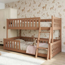Arte Nicea Cinnamon Wooden Bunk Bed 90/120 X 200Cm - Foam Bonnell Mattresses - thumbnail 1