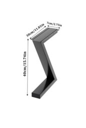 Garden Sanctuary Z Shape Black Iron Table Legs With Anti Slip Pads H40Cm 2Pcs/pack - thumbnail 6