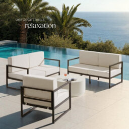 Tectake Garden Furniture Comosa - For 5 People, Xxl Padding, 2 Sofas, 1 Armchair - Brown/beige - 1 - thumbnail 8