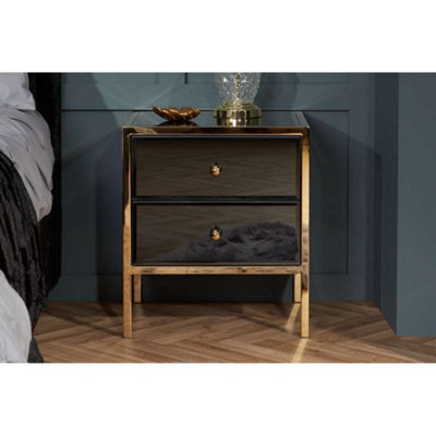 Birlea Fenwick 2 Drawer Bedside Black & Gold - image 1