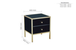 Birlea Fenwick 2 Drawer Bedside Black & Gold - thumbnail 9