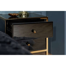 Birlea Fenwick 2 Drawer Bedside Black & Gold - thumbnail 4