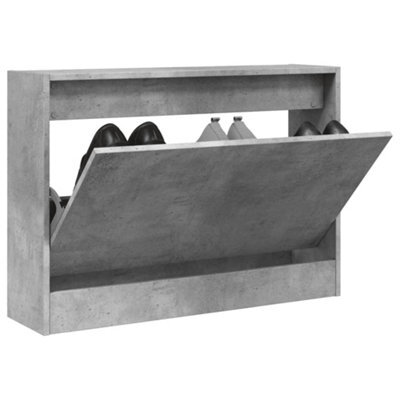 Berkfield Shoe Cabinet Concrete Grey 80X21X57 Cm Engineered Wood - image 1
