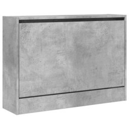 Berkfield Shoe Cabinet Concrete Grey 80X21X57 Cm Engineered Wood - thumbnail 4