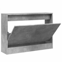 Berkfield Shoe Cabinet Concrete Grey 80X21X57 Cm Engineered Wood - thumbnail 2