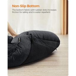 Songmics Large Dog Sofa Bed, Linen-Look Pet Cushion With Raised Borders, Washable Cover, Medium Dog Size, Dark Grey - thumbnail 5
