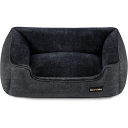 Songmics Large Dog Sofa Bed, Linen-Look Pet Cushion With Raised Borders, Washable Cover, Medium Dog Size, Dark Grey - thumbnail 9