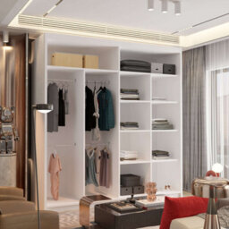 M N Furniture Ltd Wardrobe With Led Light Modern Sliding Wardrobe Unique Mirror Style Bedroom Cabinet-150Cm,203Cm (White,203Cm) - thumbnail 3