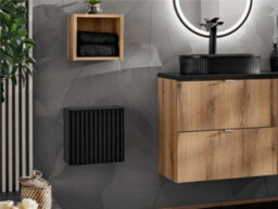 Impact Furniture Bathroom Vanity Unit Drawers Cabinet Wall Hung 600mm Oak Storage Sink Unit Nova - thumbnail 9