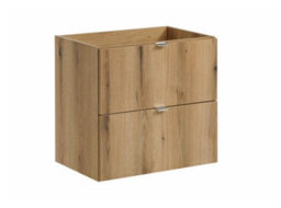 Impact Furniture Bathroom Vanity Unit Drawers Cabinet Wall Hung 600mm Oak Storage Sink Unit Nova - thumbnail 4