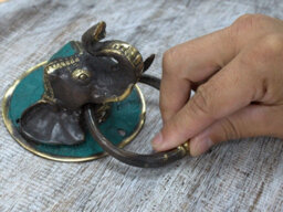 Serenityy Brass Door Knocker Elephant Head - Solid Brass, Vintage Finish, Lifetime Warranty - thumbnail 4