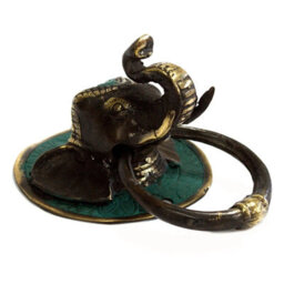 Serenityy Brass Door Knocker Elephant Head - Solid Brass, Vintage Finish, Lifetime Warranty - thumbnail 1