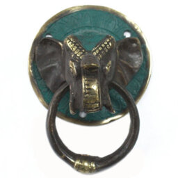 Serenityy Brass Door Knocker Elephant Head - Solid Brass, Vintage Finish, Lifetime Warranty - thumbnail 3