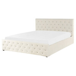 Beliani Ottoman Bed Velvet Amiens 160 X 200 Cm (Eu King Size) Light Beige - thumbnail 5