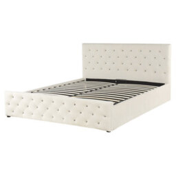 Beliani Ottoman Bed Velvet Amiens 160 X 200 Cm (Eu King Size) Light Beige - thumbnail 4