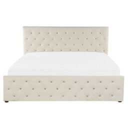 Beliani Ottoman Bed Velvet Amiens 160 X 200 Cm (Eu King Size) Light Beige - thumbnail 6