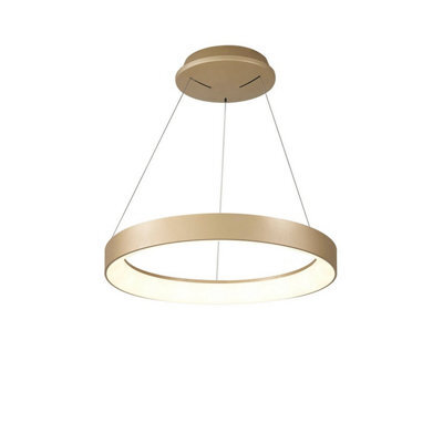 Luminosa Lighting Luminosa Niseko Ring Pendant 45Cm 30W Led, 3000K-6000K Tuneable, 2100Lm, Remote Control, Gold, 3Yrs Warranty - image 1