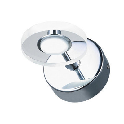 Luminosa Lighting Luminosa Modern Led Wall Lamp Chrome, Warm White 3000K 210Lm