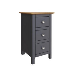 Fwstyle Taberno 3 Drawer Bedside Table Chest Of Drawers Graphite Blue (H) 58 (W) 34 (D) 35Cm - thumbnail 3