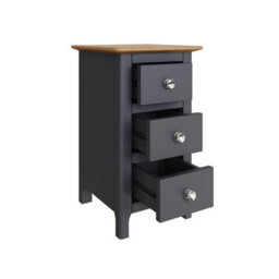 Fwstyle Taberno 3 Drawer Bedside Table Chest Of Drawers Graphite Blue (H) 58 (W) 34 (D) 35Cm - thumbnail 2