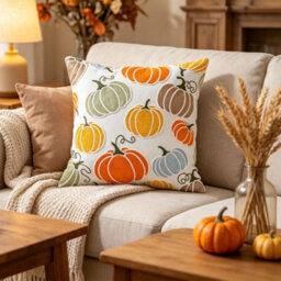 Amorly Embroidery Throw Pillow Cover, 45X45Cm Christmas Decorative Cushion Cover For Sofa Couch, No Pillow Insert - thumbnail 3