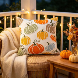 Amorly Embroidery Throw Pillow Cover, 45X45Cm Christmas Decorative Cushion Cover For Sofa Couch, No Pillow Insert - thumbnail 4