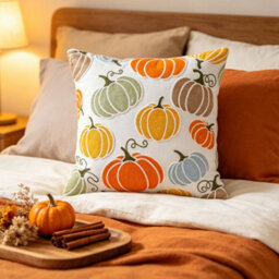 Amorly Embroidery Throw Pillow Cover, 45X45Cm Christmas Decorative Cushion Cover For Sofa Couch, No Pillow Insert - thumbnail 5