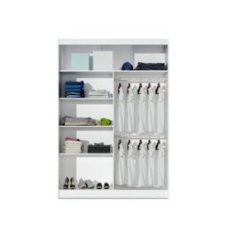 Arte Dakota 160Cm White Sliding Door Wardrobe - Mirrored Contemporary Storage With Shelves & Hanging Rail - thumbnail 3