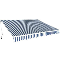 Berkfield Folding Awning Manual Operated 350 Cm Blue/white