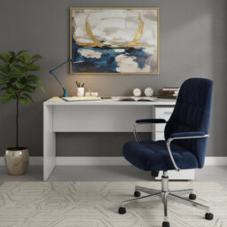 Amos Mann Furniture Adalrik Artic White Computer Office Desk Table - 2614 - thumbnail 1