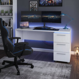Amos Mann Furniture Adalrik Artic White Computer Office Desk Table - 2614 - thumbnail 2