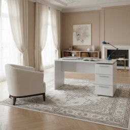 Amos Mann Furniture Adalrik Artic White Computer Office Desk Table - 2614 - thumbnail 4