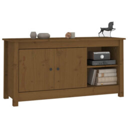 Berkfield Tv Cabinet Honey Brown 103X36.5X52 Cm Solid Wood Pine - thumbnail 8