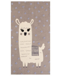 Beliani Llama Print Area Rug Brown - 80 X 150 Cm Low-Pile Runner With Non-Slip Backing For Kids Playroom - thumbnail 1