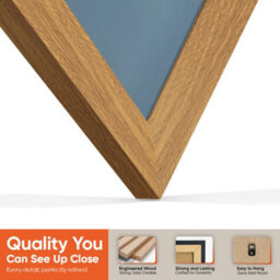 "AK Frames 25X17"" Oak Sleek Vinyl Record Frame With Pompadour Mount For 12 Inch Lp Cover & Disc - Overlapped Design" - thumbnail 3