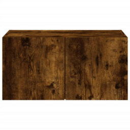 Berkfield Tv Wall Cabinet With Led Lights Smoked Oak 60X35X31 Cm - thumbnail 9