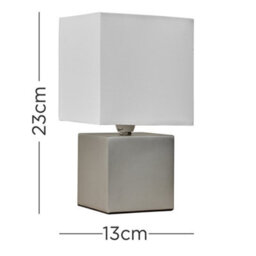 Valuelights Cubbie Modern Brushed Chrome Cube Touch Dimmer Bedside Table Lamp With White Shade - thumbnail 7