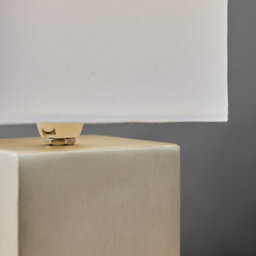 Valuelights Cubbie Modern Brushed Chrome Cube Touch Dimmer Bedside Table Lamp With White Shade - thumbnail 6