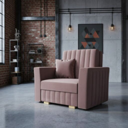 Viva Glam I Upholstered Sofa Bed For Living Room With Storage Chipboard Frame Wooden Slats 115X98X85Cm Pink