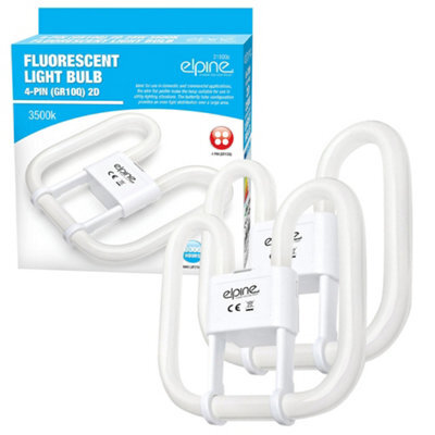 Set Of 2 Fluorescent Light Bulb 4 Pin Energy Saving 16W Slim Lamp Tube 2D Long Life Lamp Compact & Durable High Efficiency - image 1