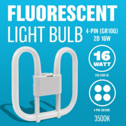 Set Of 2 Fluorescent Light Bulb 4 Pin Energy Saving 16W Slim Lamp Tube 2D Long Life Lamp Compact & Durable High Efficiency - thumbnail 3