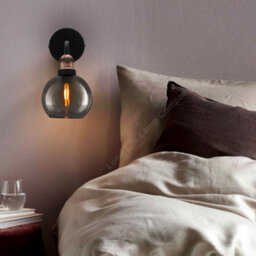 Long Life Lamps Company Industrial Glass Globe Smoked Grey Wall Light M0231 - thumbnail 7