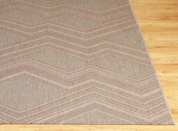 Aspect Furniture Flatweave Geometric Rug-Bukhara Chevron Rug, Grey/terracotta,120X170Cm - thumbnail 3