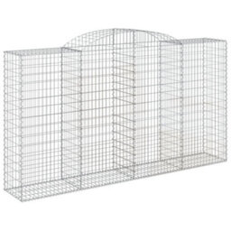 Berkfield Durable Arched Gabion Baskets 7 Pcs 300X50X160/180 Cm Galvanised Iron - thumbnail 3