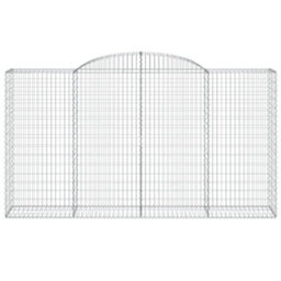 Berkfield Durable Arched Gabion Baskets 7 Pcs 300X50X160/180 Cm Galvanised Iron - thumbnail 4