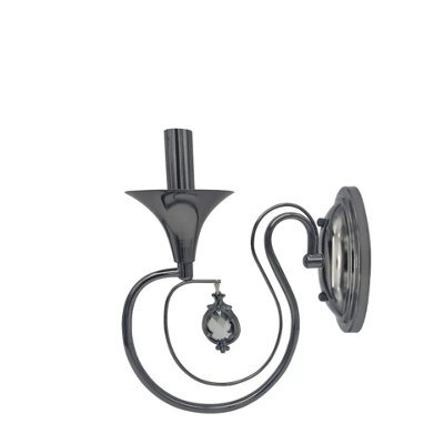 Modern Decorative Wall Light Sconce Swan Neck Pearl Black Metal Indoor Lighting - image 1