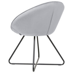 Wyld And Coco Velvetaura Accent Chair - Grey Velvet Round Seat, Retro-Minimalist Design, W69 X D58 X H80Cm - thumbnail 5