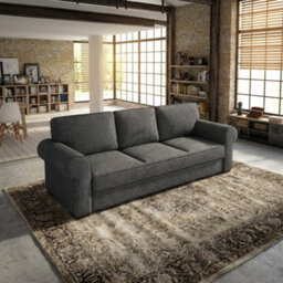 Bukiet Sofa Bed For Living Room With Sleeping Function Storage Compartment Wood Frame 256X103X95Cm 147X200Cm Graphite